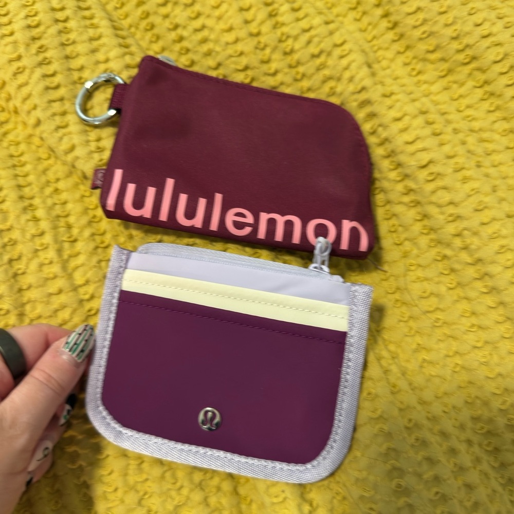 Lululemon Burgundy and Purple Pouch Set